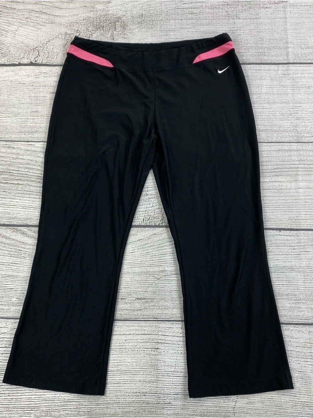 Nike Black Workout Pants with Pink Waist Accents